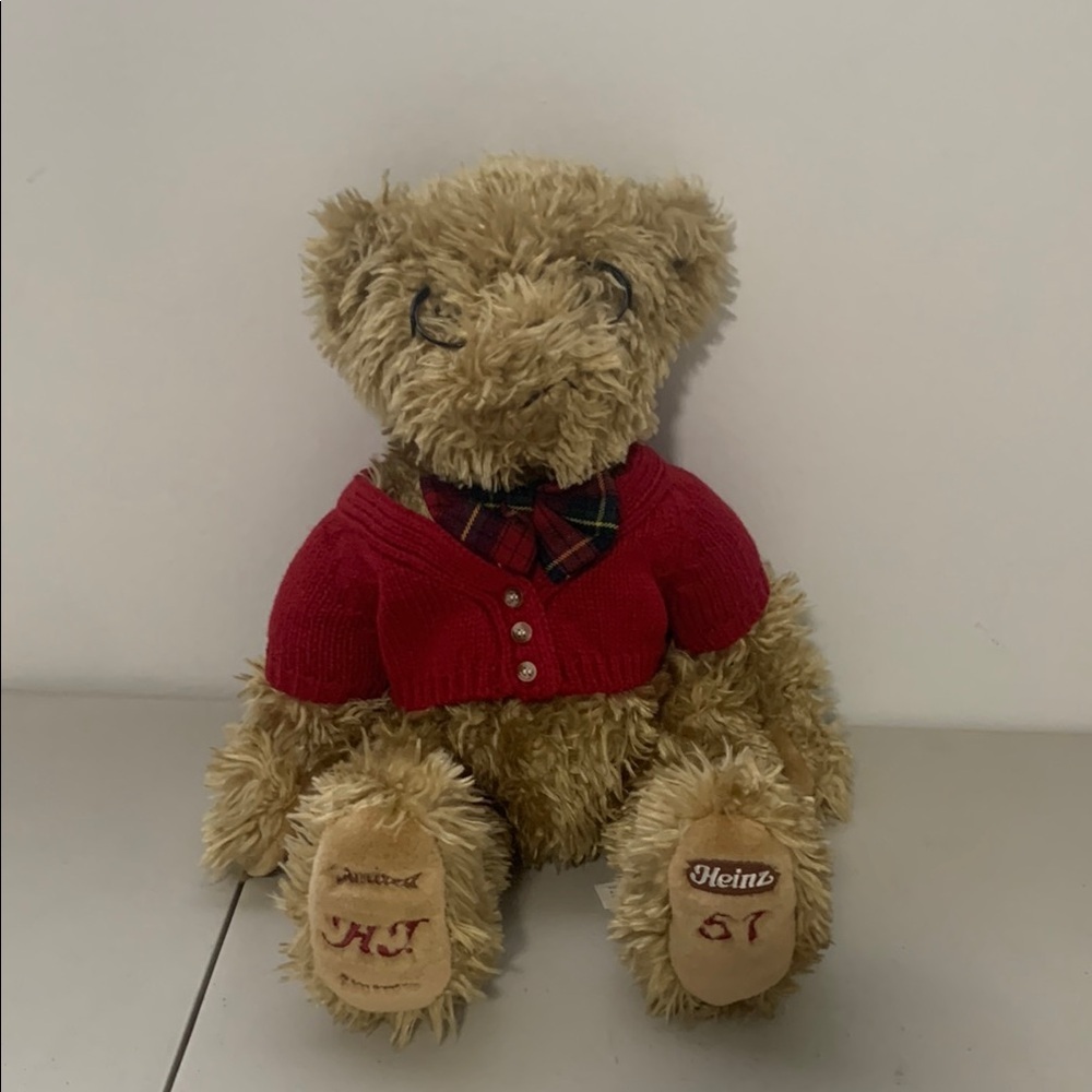Vintage Heinz 57 Ketchup Limited Edition H.J. Plush Teddy Bear with Red Sweater